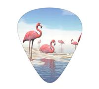 Selección de guitarrasFlock of Pink Flamingos on The Beach Advanced guitar pick 12 pieces Three thicknesses for bass,electric guitar,acoustic guitar bag