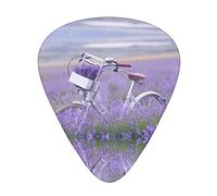Selección de guitarrasLavender Field Bike Advanced guitar pick 12 pieces Three thicknesses for bass,electric guitar,acoustic guitar bag