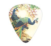 Selección de guitarrasOriental Peacock on Flower Tree Advanced guitar pick 12 pieces Three thicknesses for bass,electric guitar,acoustic guitar bag