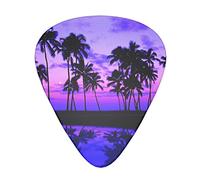 Selección de guitarrasPalm Tree Purple Sunset Advanced guitar pick 12 pieces Three thicknesses for bass,electric guitar,acoustic guitar bag