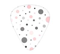Selección de guitarrasPink Gray White Modern Polka Dot Pattern Advanced guitar pick 12 pieces Three thicknesses for bass,electric guitar,acoustic guitar bag