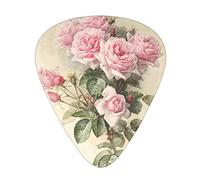 Selección de guitarrasPink Vintage Rose Advanced guitar pick 12 pieces Three thicknesses for bass,electric guitar,acoustic guitar bag