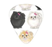 Selección de guitarrasPomeranians Pattern Advanced guitar pick 12 pieces Three thicknesses for bass,electric guitar,acoustic guitar bag