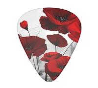 Selección de guitarrasRed Poppy Flower Advanced guitar pick 12 pieces Three thicknesses for bass,electric guitar,acoustic guitar bag