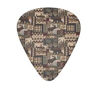 Selección de guitarrasRustic Lodge Bear Advanced guitar pick 12 pieces Three thicknesses for bass,electric guitar,acoustic guitar bag