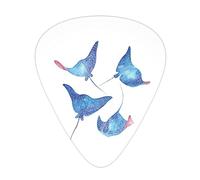 Selección de guitarrasSea Animals Stingrays Advanced guitar pick 12 pieces Three thicknesses for bass,electric guitar,acoustic guitar bag