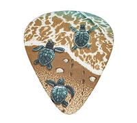 Selección de guitarrasturtles on the beach Advanced guitar pick 12 pieces Three thicknesses for bass,electric guitar,acoustic guitar bag