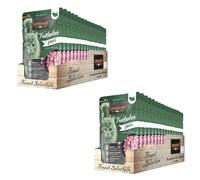 Selección de Leonardo Pavo Puro | Doble Pack | 2 x 16 x 85 g | Comida Húmeda para Gatos Adultos | En prácticas porciones Individuales | con valioso Aceite de salmón