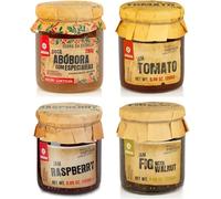 Selección de Mermeladas Variadas - Pack de 4 tarros de 280 g - Sabores Únicos: Calabaza con Especias, Tomate, Frambuesa, Higo con Nuez - Sin ingredientes artificiales.