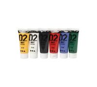 Selección de pintura acrílica a base de agua de calidad. Se puede mezclar. Los pinceles deben limpiarse con agua tibia.