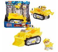 Selección de vehículos de rescate de la Patrulla Canina, coches de lujo de los Caballeros del Rescate con figuras de juguete, Figura: Rubble