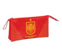 SELECCIÓN ESPAÑOLA DE FÚTBOL - Portatodo Triple, Estuche Infantil, Estuche Niño, Ideal para Niños en Edad Escolar, Cómodo y Versátil, Calidad y Resistencia, 22x3x12 cm