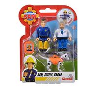 Selección: Simba - Juego de figuras de Sam bombero - Pack doble con animal - Serie 4 - Figura de acción Norman Steele Penny (Sam; Steele; Radar)