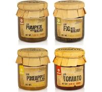 Selección Variada de Mermeladas - Pack de 4 frascos de 280 g - Sabores Únicos: Calabaza con Nueces, Higo con Nueces, Piña con Coco, Tomate - Sin ingredientes artificiales