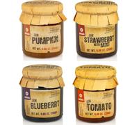 Selección Variada de Mermeladas - Pack de 4 frascos de 280 g - Sabores Únicos: Calabaza, Fresa con Menta, Arándano, Tomate - Sin ingredientes artificiales.