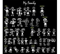 Seleccione 5 figuras de 48 diseños únicos - TOTOMO Stick Figure Mi Familia Sticker coche con pescado los Mascotas Conejo familia de pájaro de la etiqueta del coche pegatina para Windows Choque