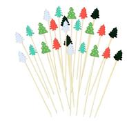 Selecciones de cócteles navideños,Brochetas de cócteles navideños | Brochetas de dulces,100 X palos de madera, selecciones de aperitivos de 4,7 pulgadas, suministros para fiestas, copos de n