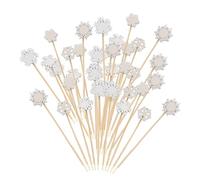 Selecciones de cócteles navideños,Brochetas de cócteles navideños - Selecciones de comida navideña - 100 X palos de madera, selecciones de aperitivos de 4,7 pulgadas, suministros para fiestas, copos d