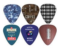 Selecciones de la guitarra para los hombres Él (12-Pack) héroe Diseño Medio Medidor de celuloide - regalos de la música y embutidoras de la media para hombres le Husband papá del novio Hijo Niños