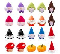 Select Zone 20 figuras de duendes de otoño de resina, pequeños duendes navideños, decoración en miniatura, accesorios para jardín de hadas, decoración de jardín para Navidad