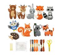 Select Zone Paquete de 10 juegos de costura para niños, juego de costura artesanal de bricolaje, diversión creativa de costura Kiddy Wonder, fieltro de animales para niños a partir de 6 años