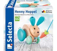 Selecta 62100 Henny Hoppel - Conejo de Madera (13 cm) | Juguete deslizante y de arrastre