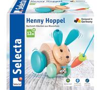 Selecta 62100 Henny Hoppel, Juguete para Tirar y Tirar de Madera, 13 cm