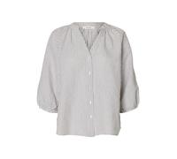 SELECTED Blusa 'SLFCLEO-ALBERTA' taupe / blanco L taupe / blanco