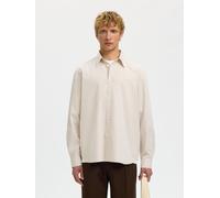 SELECTED Camisa beige / blanco XXL beige / blanco