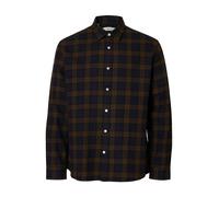 SELECTED Camisa 'SLHNoah' azul noche / chocolate S azul noche / chocolate