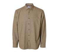 SELECTED Camisa 'SLHREGNOAH' beige oscuro S beige oscuro