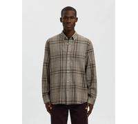 SELECTED Camisa 'SLHRegnoah' marrón oscuro / marrón moteado XL marrón oscuro / marrón moteado