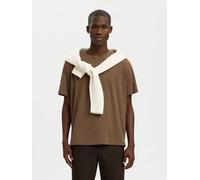 SELECTED Camiseta 'Aspen' marrón S marrón