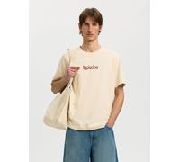 SELECTED Camiseta beige / rojo L beige / rojo