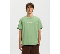SELECTED Camiseta crema / manzana L crema / manzana