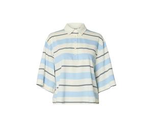 SELECTED Camiseta marfil / azul cielo / negro S marfil / azul cielo / negro