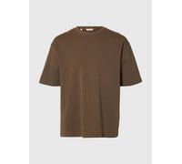 SELECTED Camiseta marrón M marrón