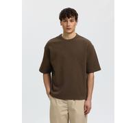 SELECTED Camiseta marrón oscuro S marrón oscuro