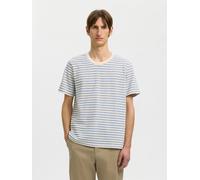 SELECTED Camiseta navy / azul claro / blanco natural M navy / azul claro / blanco natural