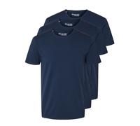 SELETED HOMME Slhroland SS O-Neck tee Noos-Pack de 3 Camisetas, Azul Marino, L Hombres