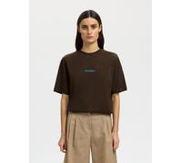 SELECTED Camiseta 'Selected x Hotel Amour' azul oscuro / marrón / chocolate / blanco L azul oscuro / marrón / chocolate / blanco