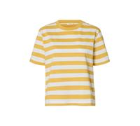 SELECTED Camiseta 'SLFESSENTIAL' amarillo / blanco S amarillo / blanco