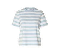 SELECTED Camiseta 'SLFEssential' azul claro / blanco XXL azul claro / blanco