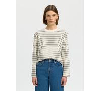 SELECTED Camiseta 'SLFESSENTIAL' beige / marrón / marrón oscuro M EUR
