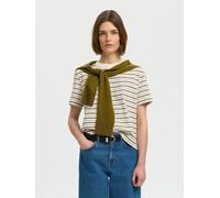 SELECTED Camiseta 'SLFESSENTIAL' marrón oscuro / verde / offwhite XL EUR