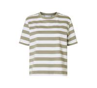 SELECTED Camiseta 'SLFEssential' taupe / blanco S taupe / blanco