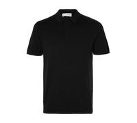 SELETED HOMME Slhberg SS Knit Polo Noos, Negro, L para Hombre