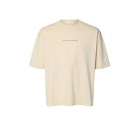 SELECTED Camiseta 'SLHNorman' beige / azul claro / oliva / negro M beige / azul claro / oliva / negro