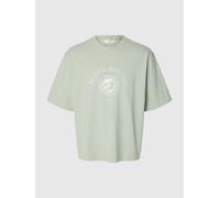 SELECTED Camiseta verde claro / blanco perla XL verde claro / blanco perla