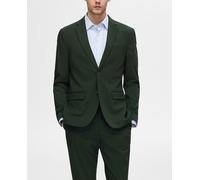 Selected Chaqueta de traje de hombre Slim Fit lisa. Verde oscuro 48